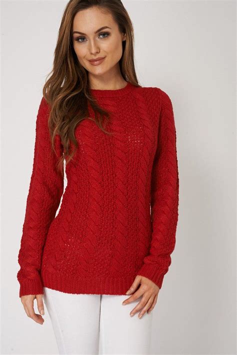 WOMEN'S LUXURY RED KNITWEAR 